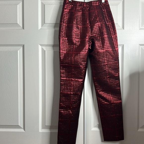 NBD x Naven Metallic Red Black Hi Rise Pants XS - Picture 4 of 7